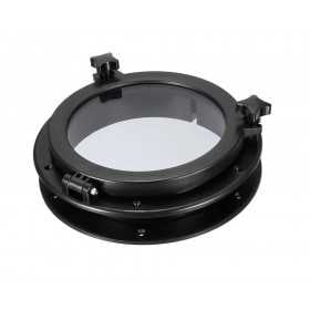 Oblò nylon tondo nero 270mm con vetro in plexiglass OS1975002NE-18%