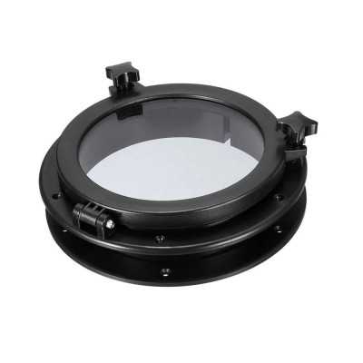 Circular opening black nylon portlight 270 mm OS1975002NE
