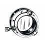 Circular opening black nylon portlight 270 mm OS1975002NE