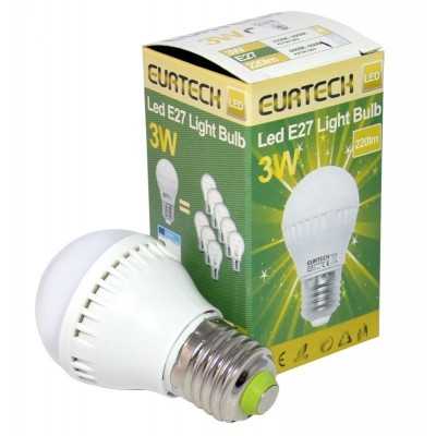 LED Bulb 3W 100-240V E27 Cold White 6000K-6500K 220Lm Min 10Pcs ET27561203-10