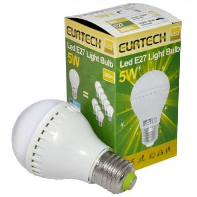 LED Bulb 5W 100-240V E27 Cold White 6000K-6500K 380lm Min 10Pcs ET27561208-10