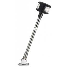 Asta Compact abbattibile in acciaio inox con doppio fanale ABS Nero 60cm N52225001939-18%