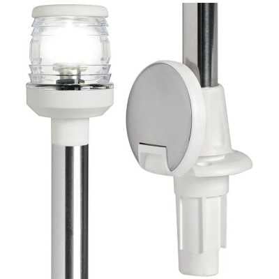 Asta luminosa Estraibile con Fanalino in plastica bianca 360° e base Advance 60cm N52225002610-0%