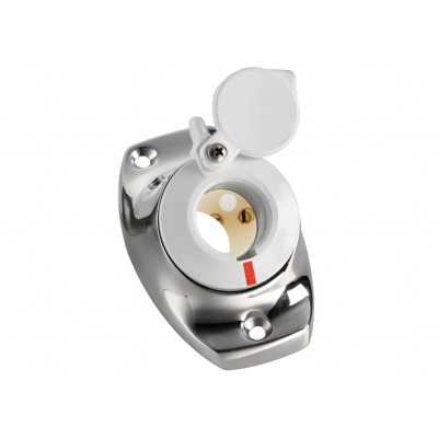 Base angolata inox per aste estraibili 49x85mm Tappo bianco OS1100007-18%