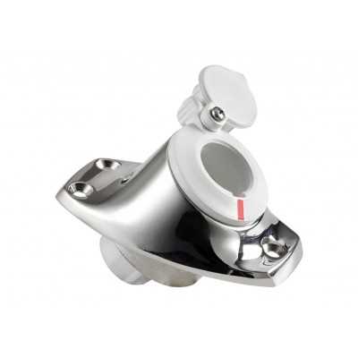 Base angolata inox per aste telescopiche 49x85mm Tappo bianco OS1100009-18%