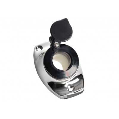 Base angolata inox per aste telescopiche 49x85mm Tappo nero OS1100010-18%