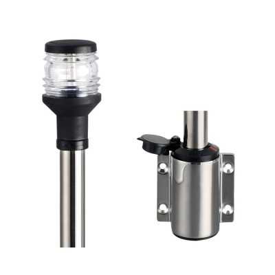 Compact extractable 360° light pole in Stainless steel 60cm Black light cover OS1111200