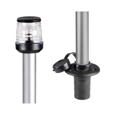 Classic wall mounting 360° light pole 100cm Black light cover and base OS1112300