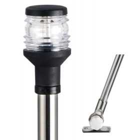 Compact folding pole in stainless steel with Mooring light 360° Black 60cm OS1112703