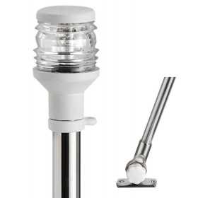 Compact foldable pole in stainless steel with Mooring light 360° White 60cm OS1112704