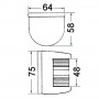 Luce di via in acciaio inox Luce bianca 135° 64x58xH75mm OS1141404-0%