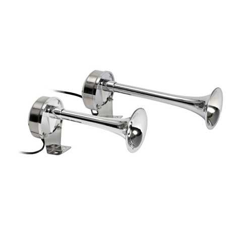 Stainless steel Twin Horn 12V 210+268mm Body Ø82.5mm OS2145207
