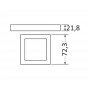 ARUBA reduced recess mount square LED ceiling light 12/24V 3W White light 3000K OS1344412