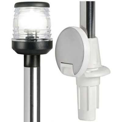 Asta luminosa Inox a 360° Estraibile 100cm Fanale nero OS1116300-0%
