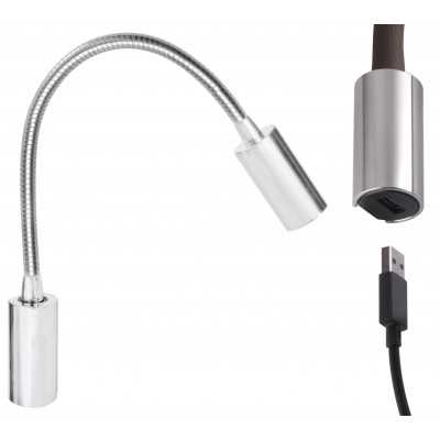 Quick AUDREY WALL USB NS 1.5W 10-30V Satin Aluminum Reading Light Q25400023BIC