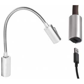Quick Luce AUDREY WALL USB 1.5W Alluminio Satinato con Switch 10-30V B.Caldo Q25400022BIC-25%