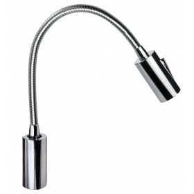 Quick Luce LED AUDREY WALL 1.5W Alluminio Cromato con Switch 10-30V B.Caldo Q25400018BIC-25%