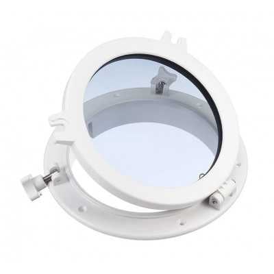 Oblò nylon tondo bianco 320mm con vetro in plexiglass OS1975003BI-18%