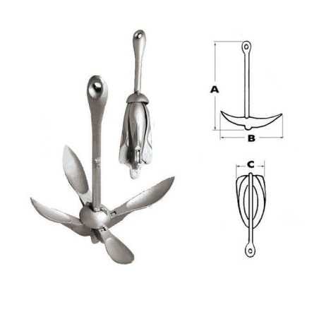 Hot Galvanized steel Grapnel Anchor 25 kg N10701710001