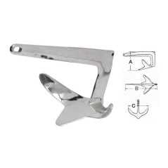 Ancora Trefoil in Acciaio Inox AISI 316 lucidato a specchio 30Kg OS0110930-18%