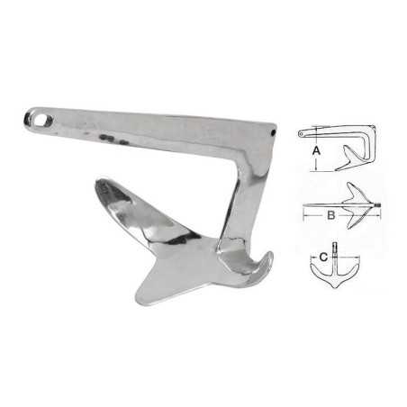 Ancora Trefoil in Acciaio Inox AISI 316 lucidato a specchio 30Kg OS0110930-18%