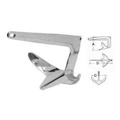 Ancora Trefoil in Acciaio Inox AISI 316 lucidato a specchio 50Kg OS0110950-28%
