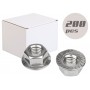 200pcs DIN6923 M10 A2 Hexagon nuts with flange and Serration N44592008505