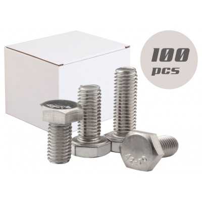 100pcs DIN933 UNI5739 A2 Stainless steel Hexagon screw 10x25 N44591007833