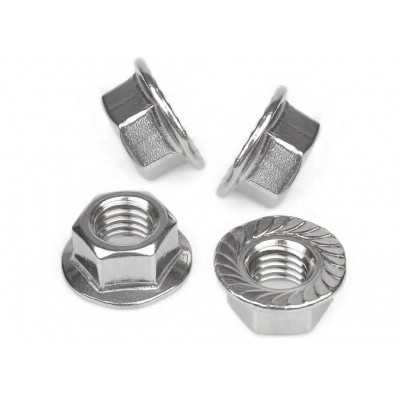 4pcs DIN6923 M10 A2 Hexagon nuts with flange and Serration N44590008505