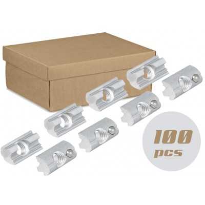 100pcs Kit Sliding block M8 Aluminum body and AISI 304/A2 sphere N52331500036