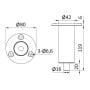 Recess-fit Stainless steel base 119x80mm for Rocky telescopic shower rod OS1548021