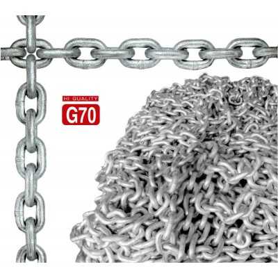 Catena calibrata zincata Alta Resistenza Grado 70 10mm 100m OS0137010-100-28%