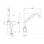 Uno Folding Swiveling and foldable spout faucet h180mm MT1510007