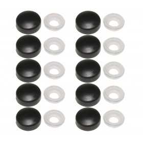 Kit 10 pezzi Sottovite con copritesta in nylon Nero per viti 4,8-6mm N44590097011N-0%