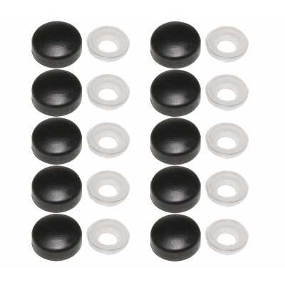 Kit 10 pezzi Sottovite con copritesta in nylon Nero per viti 4,8-6mm N44590097011N-0%