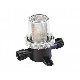 Sanitary water filter with stainless steel filter h90mm Outlets Ø12.5mm MT4132010