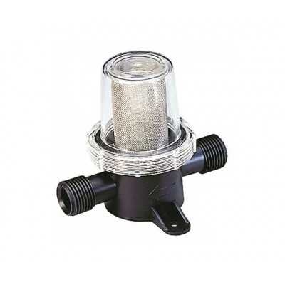 Sanitary water filter with stainless steel filter h90mm Outlets Ø12.5mm MT4132010