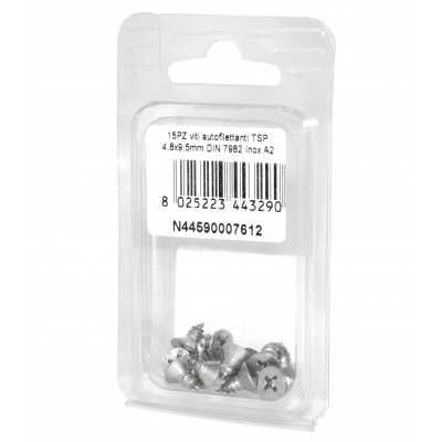Viti autofilettanti a testa svasata piana DIN7982 Inox A2 4,8x9,5mm 15pz N44590007612