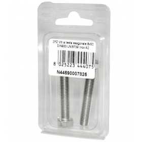 Viti a testa esagonale piana Inox A2 DIN933 UNI5739 8x50mm 2pz N44590007825