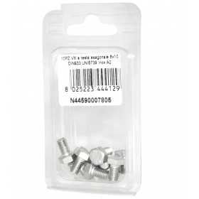 Viti a testa esagonale piana Inox A2 DIN933 UNI5739 6x10mm 10pz N44590007805