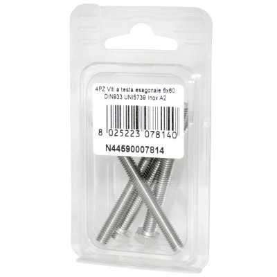 DIN993 Stainless Steel A2 Flat Hex Head Screws 6x60mm 4pcs N44590007814