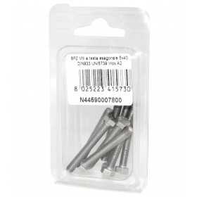 Viti a testa esagonale piana Inox A2 DIN933 UNI5739 5x40mm 8pz N44590007800