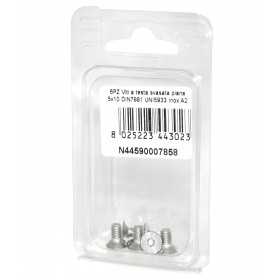 Viti a Brugola DIN7991 UNI5933 Inox A2 a testa svasata piana 5x10mm 6pz N44590007858