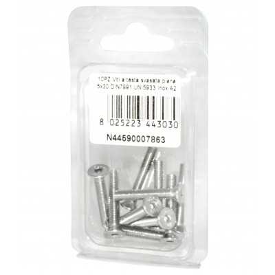 DIN7991 Stainless Steel A2 Flat Countersunk Head Allen Screws 5x30mm 10pcs N44590007863