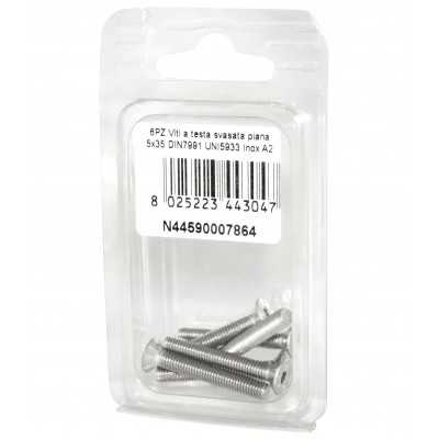 DIN7991 Stainless Steel A2 Flat Countersunk Head Allen Screws 5x35mm 6pcs N44590007864