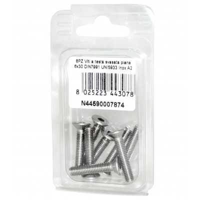 DIN7991 Stainless Steel A2 Flat Countersunk Head Allen Screws 6x30mm 8pcs N44590007874