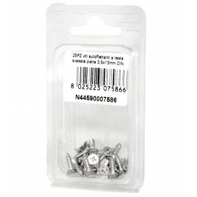 Viti autofilettanti a testa svasata piana DIN7982 Inox A2 3,5x13mm 25pz N44590007586