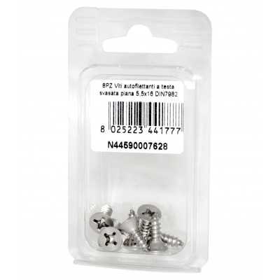 Viti autofilettanti a testa svasata piana DIN7982 Inox A2 5,5x16mm 8pz N44590007628