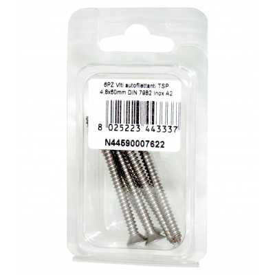 A2 DIN7982 Stainless steel flat self-tapping countersunk screws 4.8x60mm 6pcs N44590007622