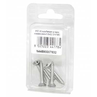 Viti autofilettanti a testa svasata piana DIN7982 Inox A2 5,5x32mm 6pz N44590007632